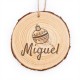 Adorno Rodaja Madera Personalizada Para Colgar
