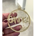 Bola de Navidad metacrilato DORADO ESPEJO 6.5 cm con nombre