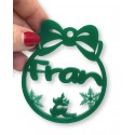 Bola de Navidad Plexy  VERDE 6.5 cm con nombre