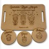Bandeja Reyes Magos 28x18 cm y tres posavasos