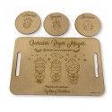 Bandeja Reyes Magos 28x18 cm y tres posavasos PERSONALIZADO