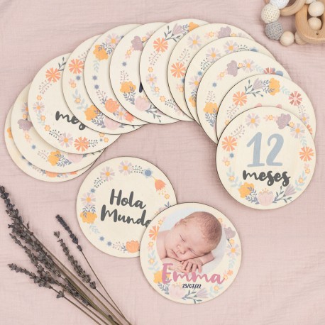 Cumple mes de madera personalizado