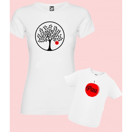 Camiseta hij@ árbol/manzana