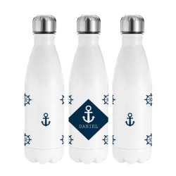 Botella termo navy white
